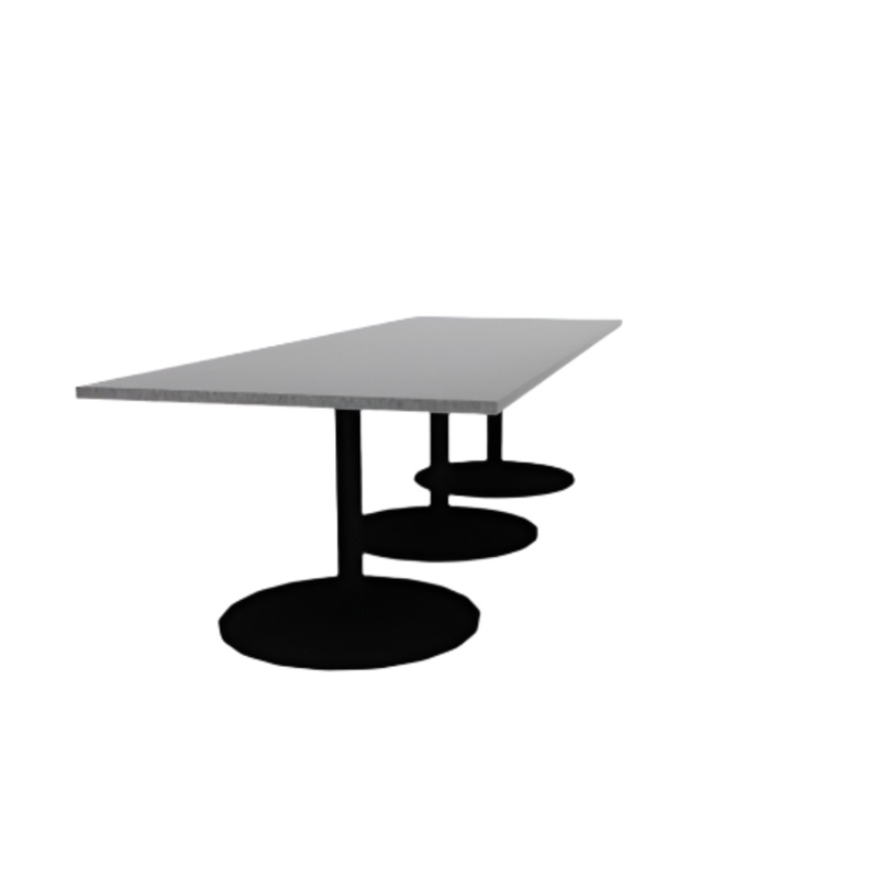 Proof 42″ x 120″ Rectangle Pedestal Cafe Table with Round Base Set of 3 HPL Top