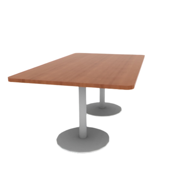 Proof 42″ x 72″ Rectangle Pedestal Cafe Table with Round Base Pair HPL Top