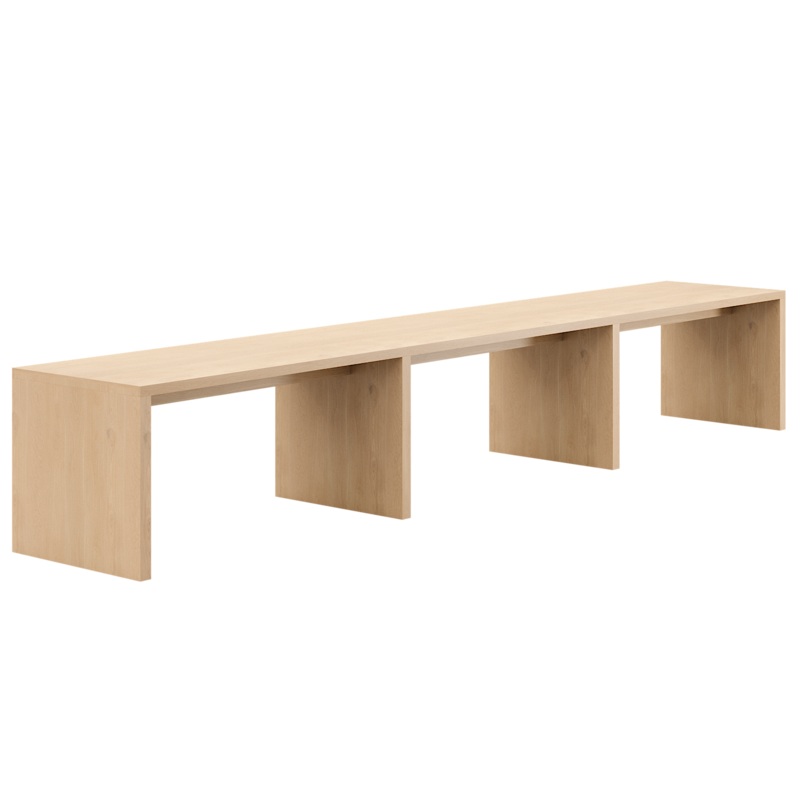 Loci Long Stained Wood Collaborative Table