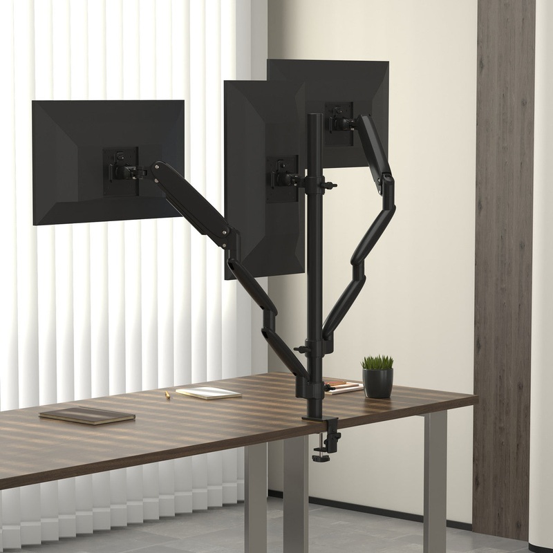 OS Triple Monitor Arm Black