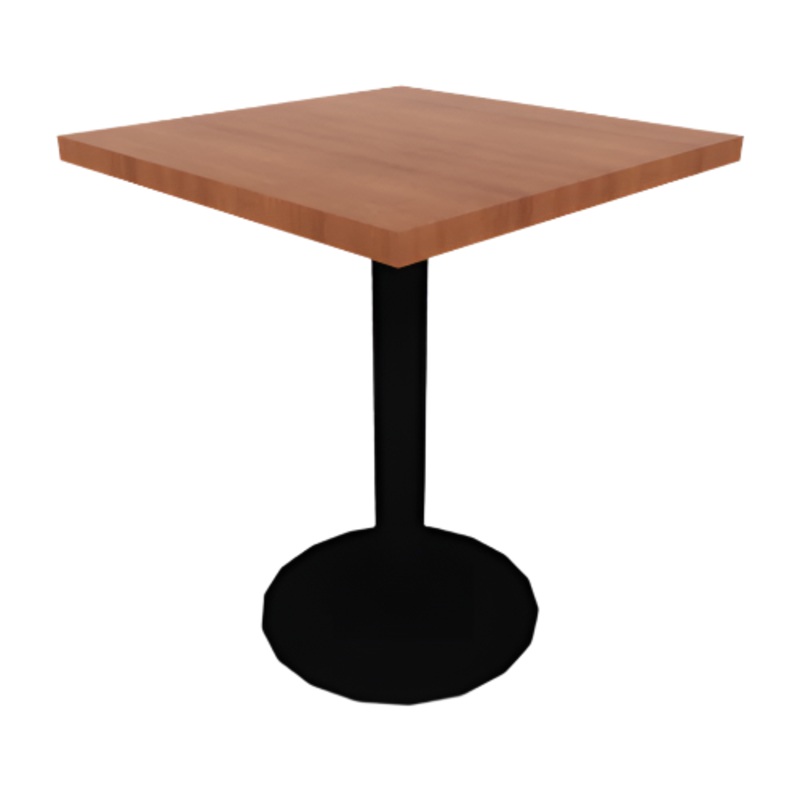 Proof 24″ Square Pedestal Cafe Table with Cast Iron Round Base HPL Top