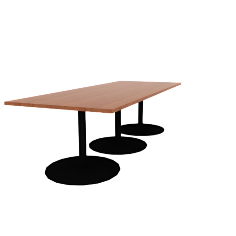 Proof 42″ x 108″ Rectangle Pedestal Cafe Table with Round Base Set of 3 HPL Top