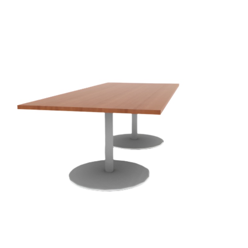 Proof 42″ x 96″ Rectangle Pedestal Cafe Table with X-Base Pair HPL Top
