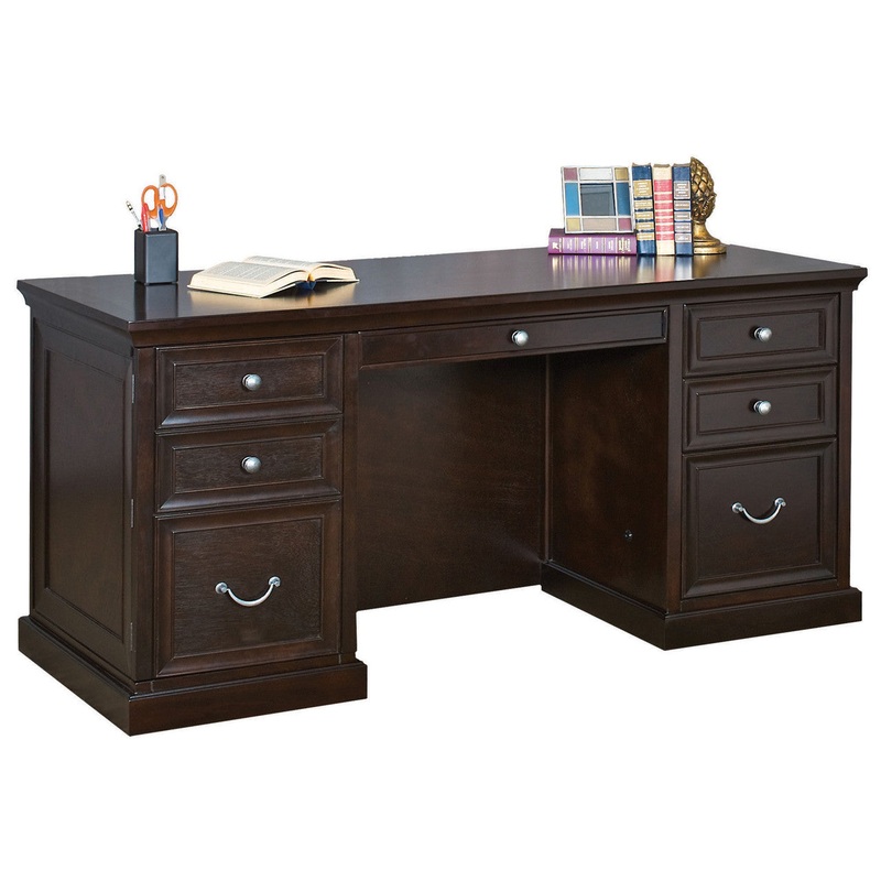 Markle Knee Space Credenza Desk Rich Espresso