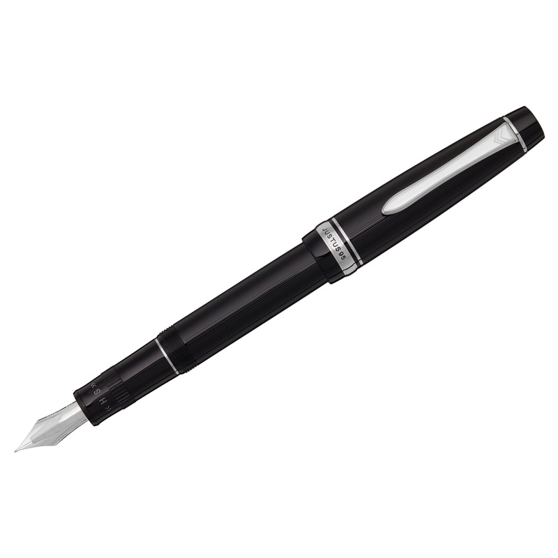 Pilot Justus 95 Fountain Pen – Black/Rhodium Soft Fine