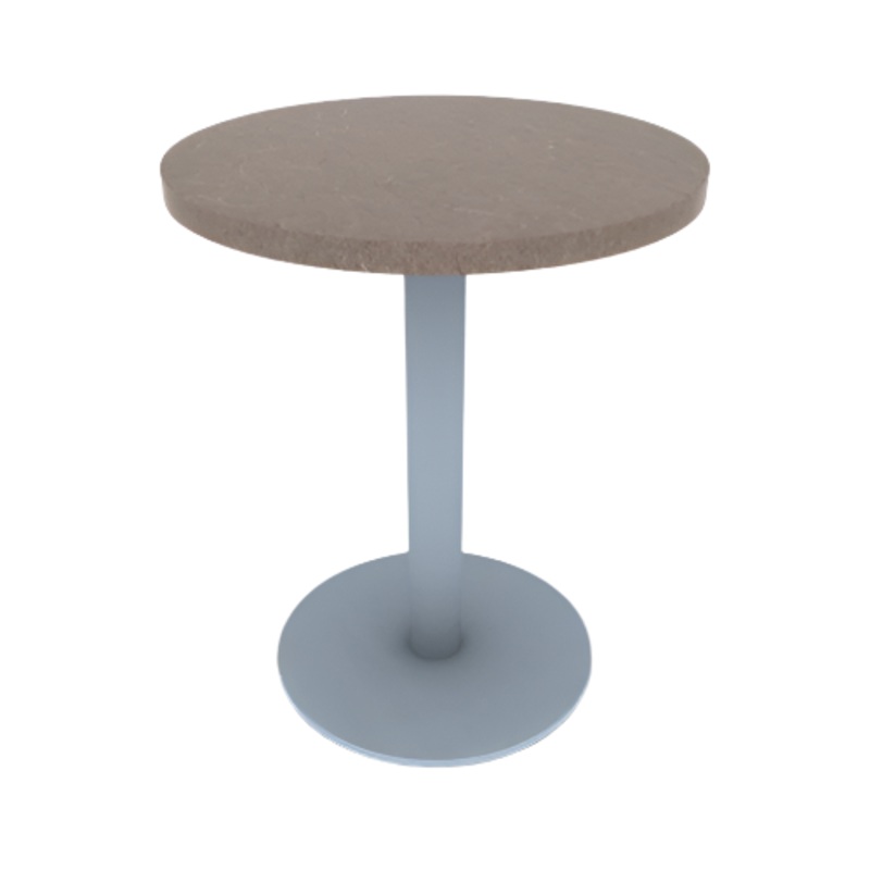 Proof 24″ Round Pedestal Cafe Table with Round Stainless Steel Base HPL Top