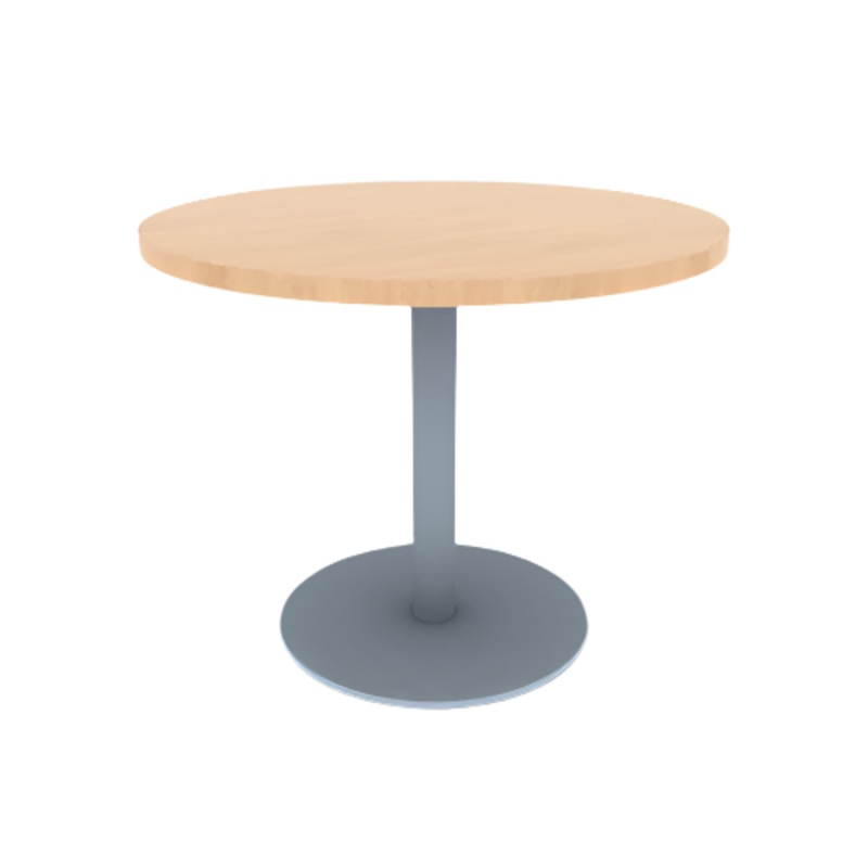 Proof 36″ Dia Round Pedestal Cafe Table with Round Stainless Steel Base HPL Top