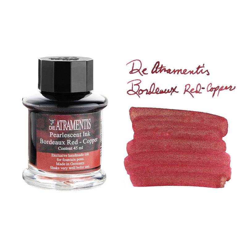 De Atramentis Pearlescent Bordeaux Red-Copper – 45ml Bottled Ink