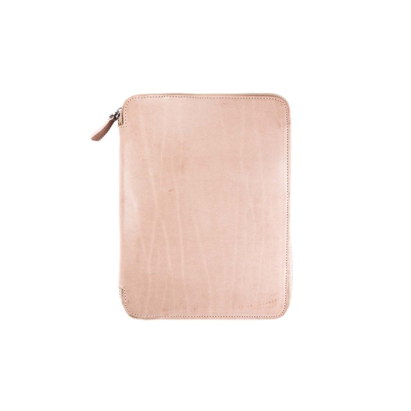 Galen Leather Zippered A5 Notebook Folio – Natural