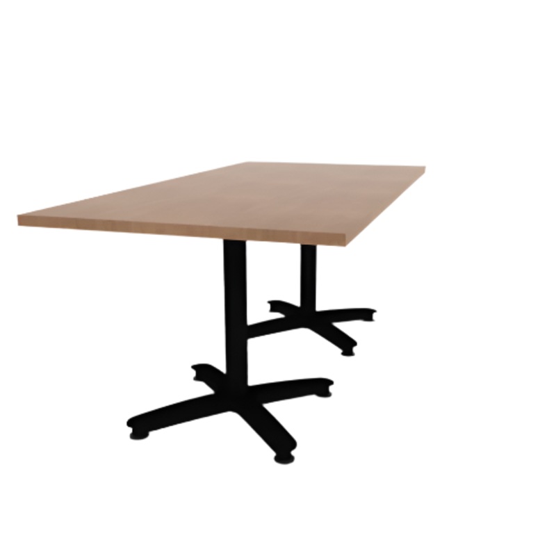 Proof 36″ x 72″ Rectangle Pedestal Cafe Table with Arched Base Pair TFL Top