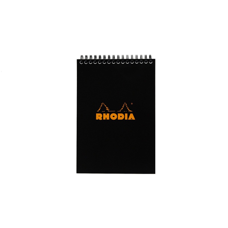 Rhodia No. 16 Top Wirebound A5 Notepad – Black, Lined