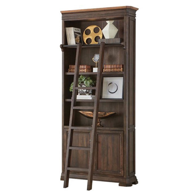 Westwood Left Tall Bookcase with Storage Dark Roast