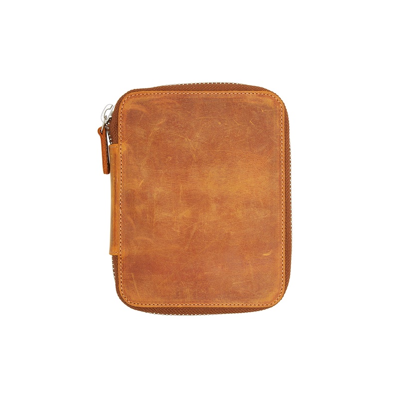 Galen Leather Zippered 10 Slot Pen Case – Crazy Horse Brown
