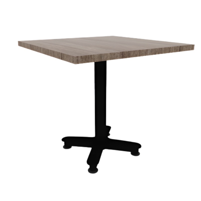 Proof 30″ Square Pedestal Cafe Table with Cast Iron Arched Base TFL Top 3MM PVC Edge