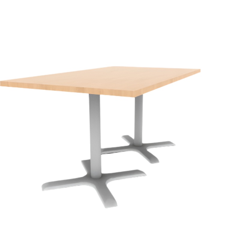 Proof 36″ x 60″ Rectangle Pedestal Cafe Table with X-Base Pair HPL Top