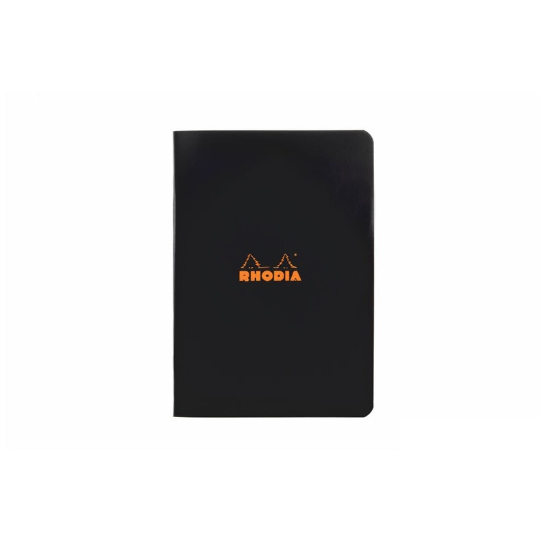 Rhodia Classic Side Staplebound A5 Notebook – Black, Lined