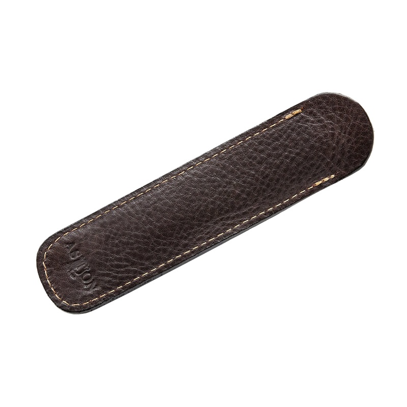 Aston Leather Single Slip Pen Pouch – Dark Brown