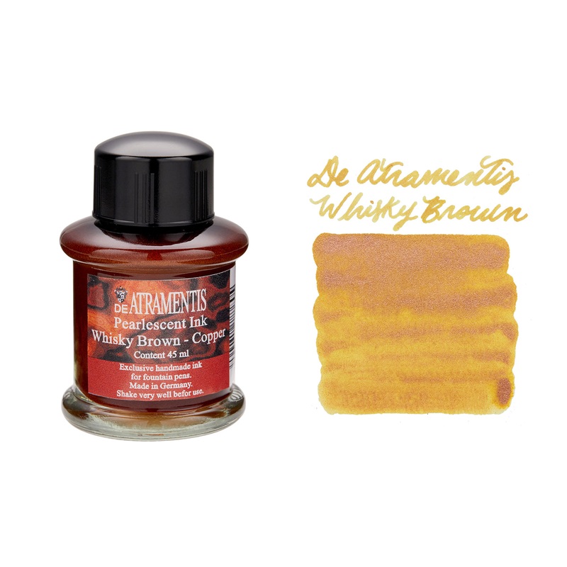 De Atramentis Pearlescent Whisky Brown-Copper – 45ml Bottled Ink