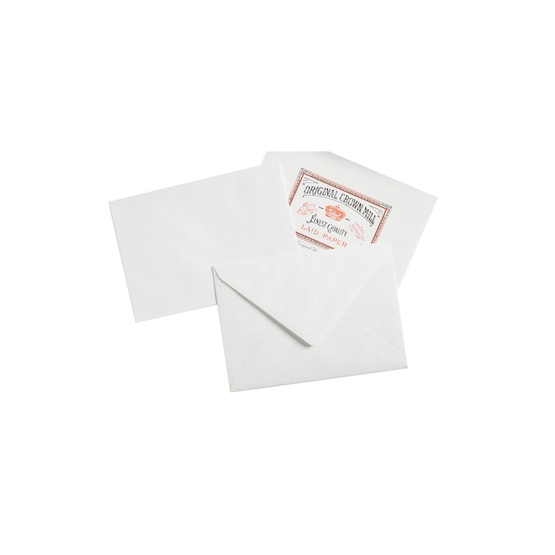 Original Crown Mill Classic Laid Small Envelopes – White