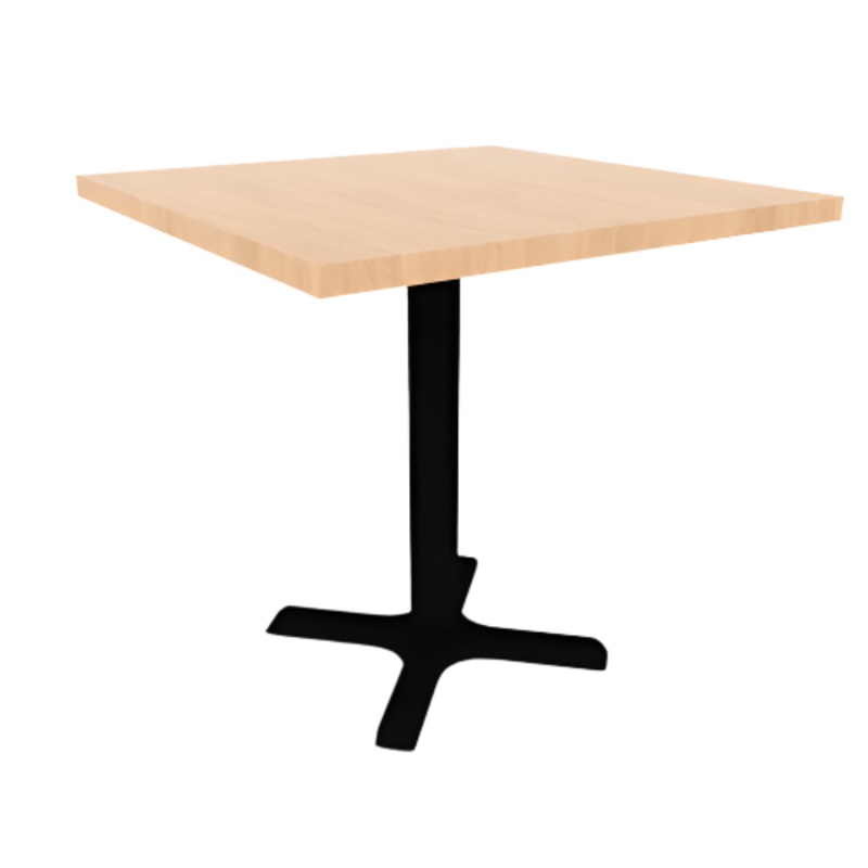 Proof 30″ Square Pedestal Cafe Table with Cast Iron X-Base TFL Top 3MM PVC Edge