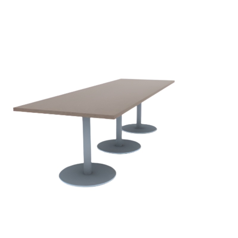 Proof 36″ x 108″ Rectangle Pedestal Cafe Table with Round Stainless Steel Base Set of 3 HPL Top
