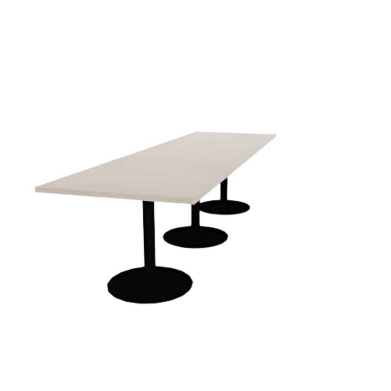Proof 36″ x 120″ Rectangle Pedestal Cafe Table with Round Base Set of 3 HPL Top