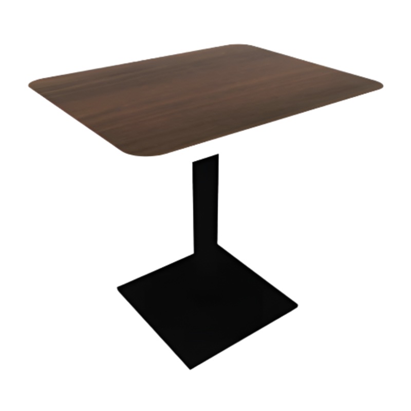 Proof 24″ x 30″ Rectangle Pedestal Cafe Table with Square Steel Base; HPL Top