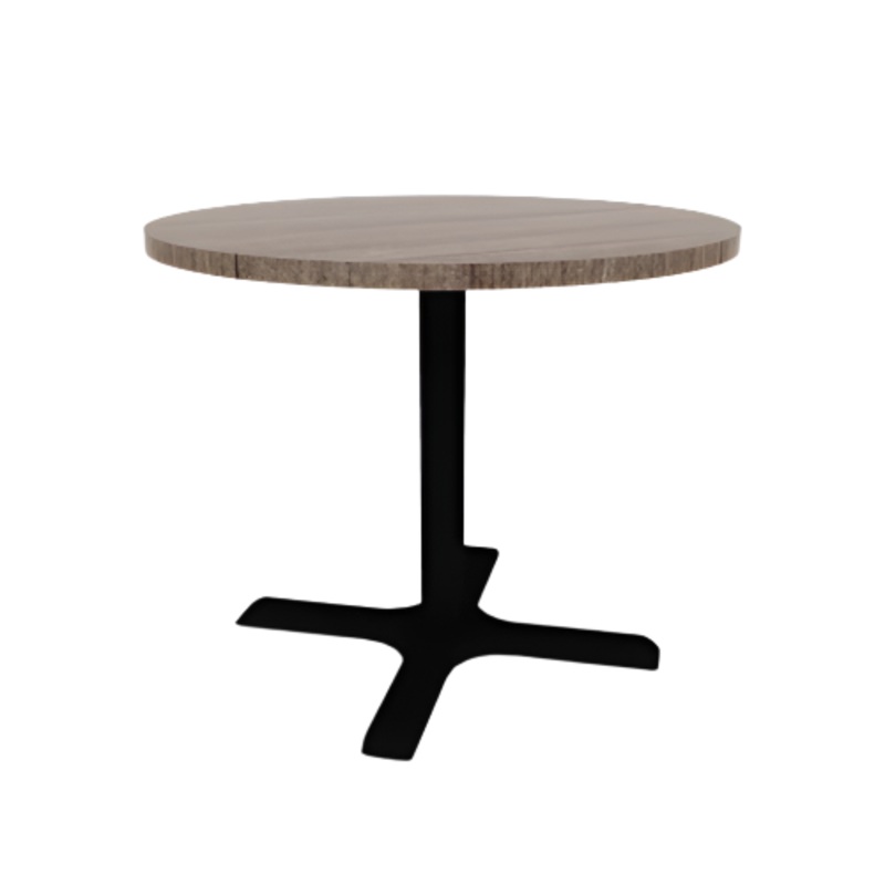 Proof 36″ Dia Round Pedestal Cafe Table with X-Base TFL Top 3MM PVC Edge